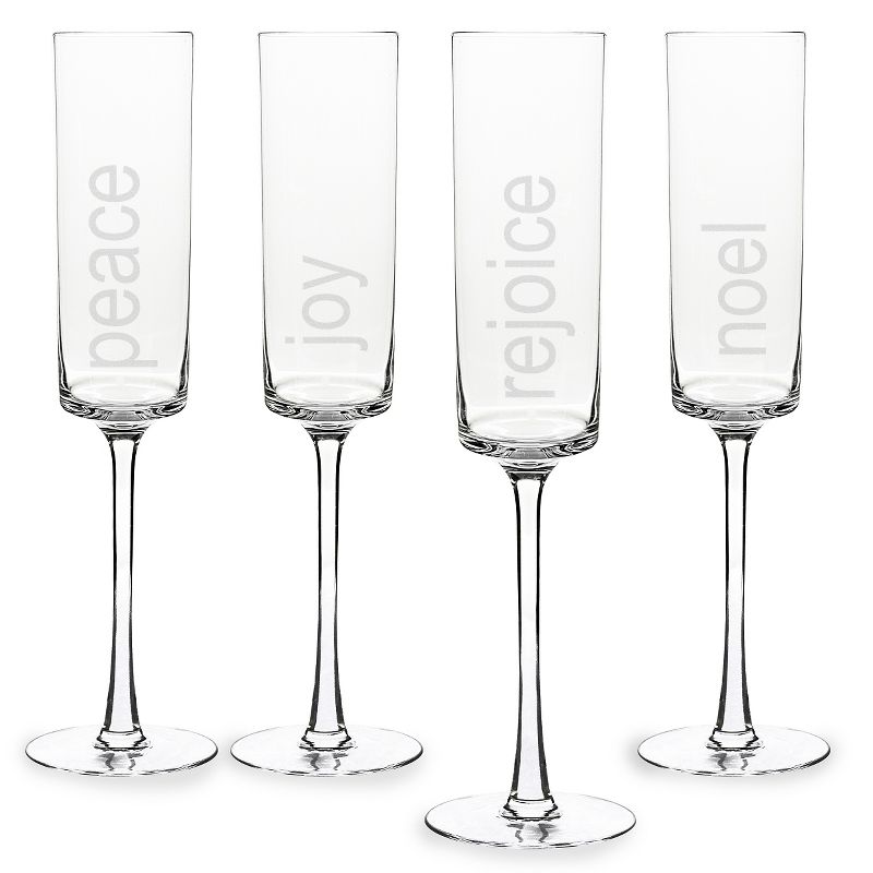 8oz 4ct Holiday Contemporary Flute