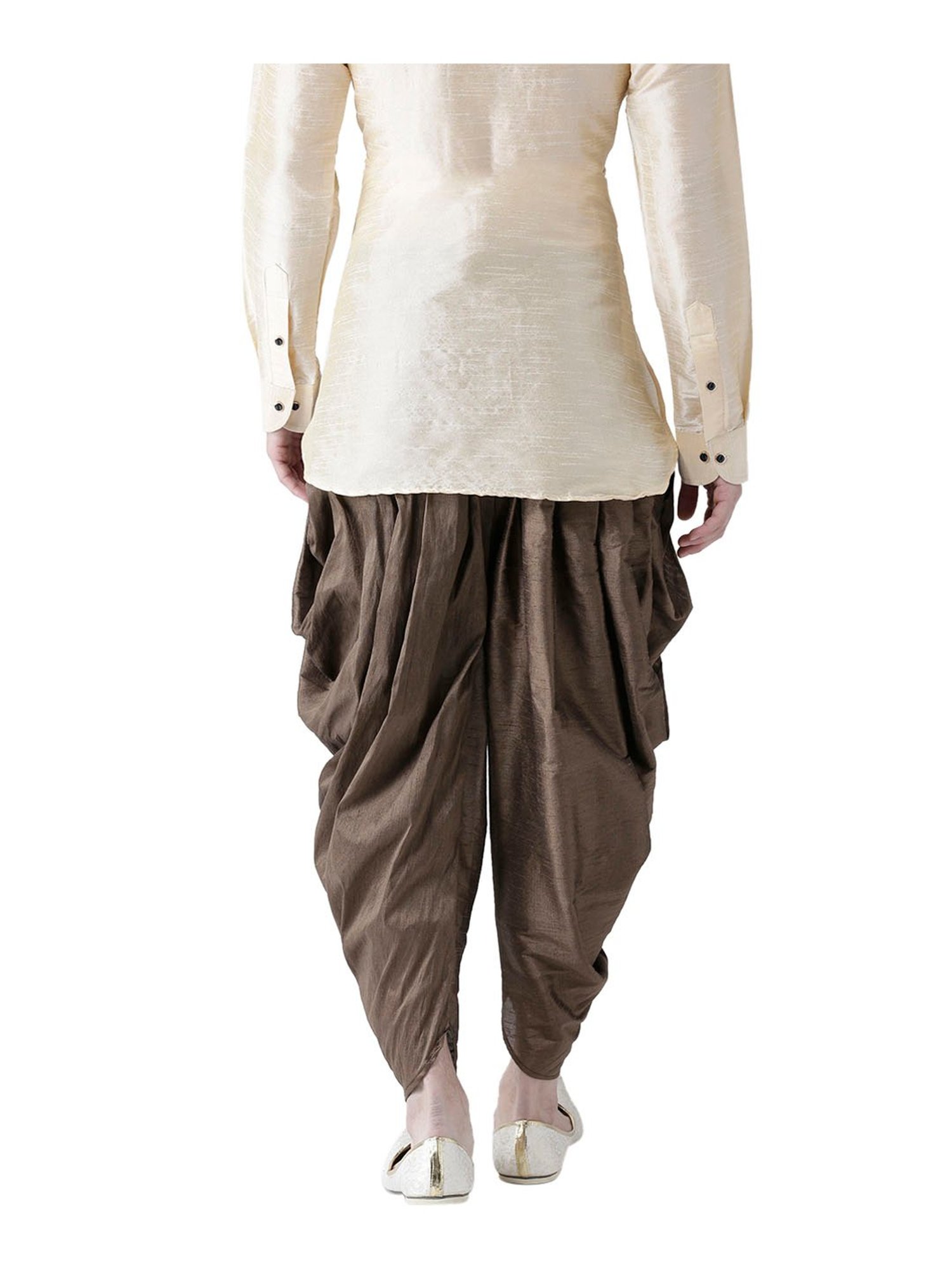 Deyann Brown Silk Regular Fit Patiala Pants