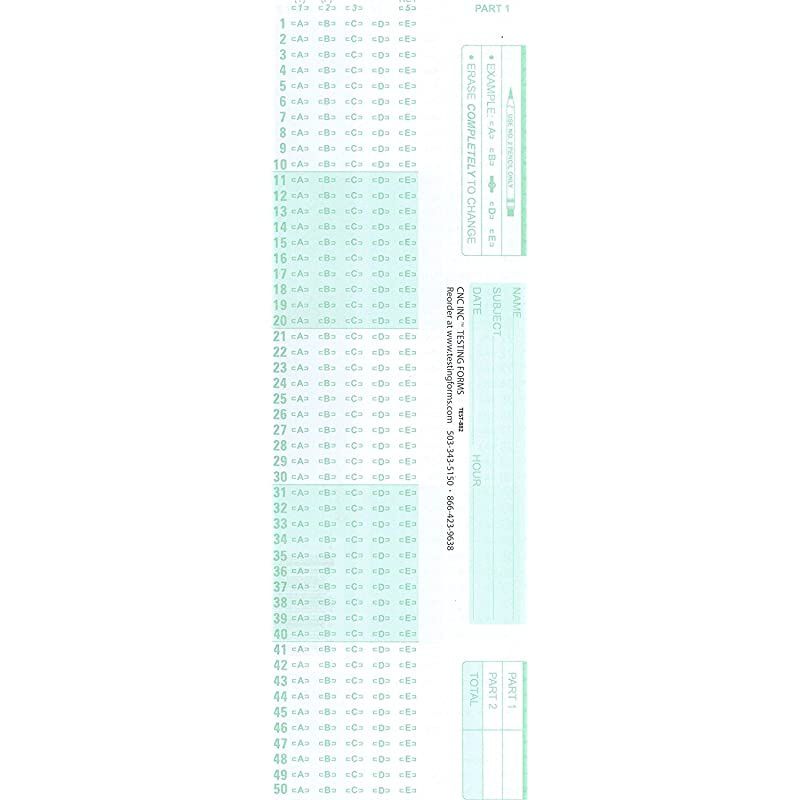 882 Compatible Testing Forms (100 Sheet Pack)