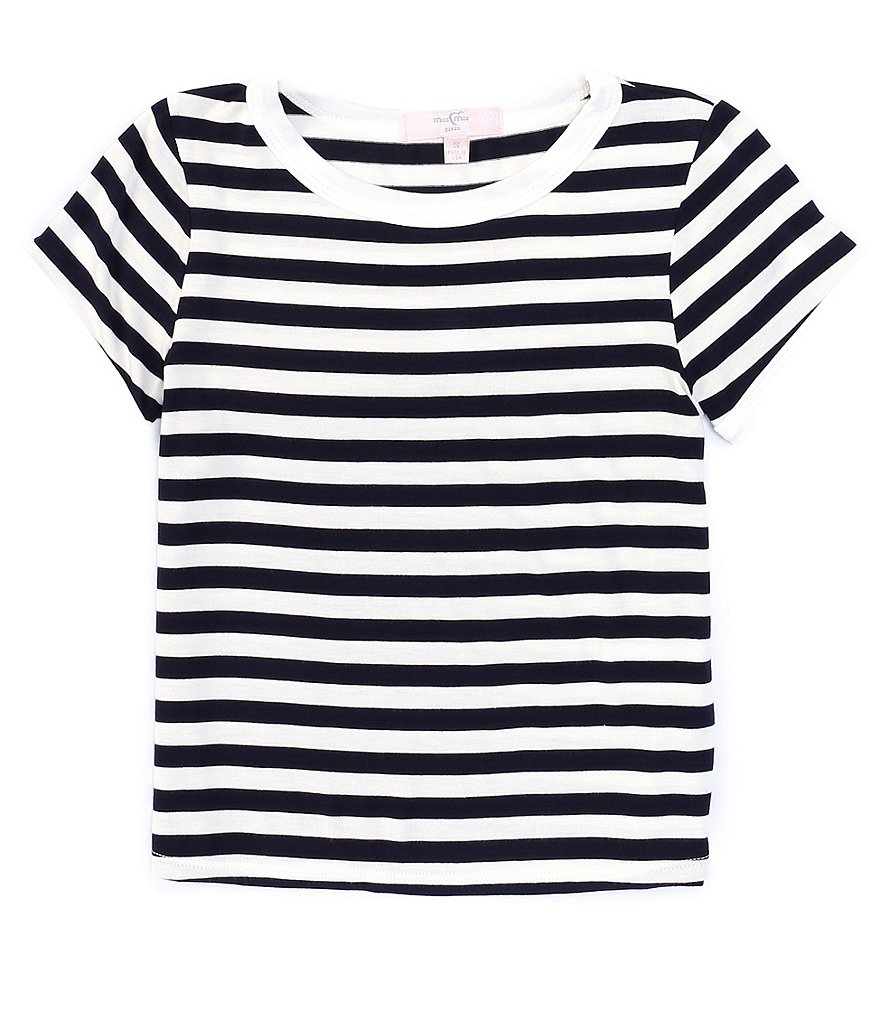 Moa Moa Big Girls 7-16 Short-Sleeve Striped Ringer Tee