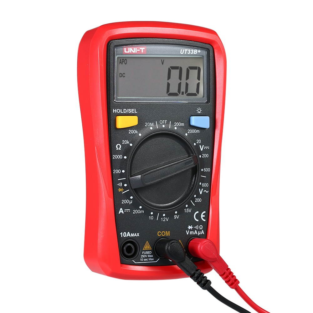 UNI-T UT33B+ Handheld LCD Digital Multimeter DC/AC Voltage DC Current Meter Resistance Tester Voltmeter Ammeter