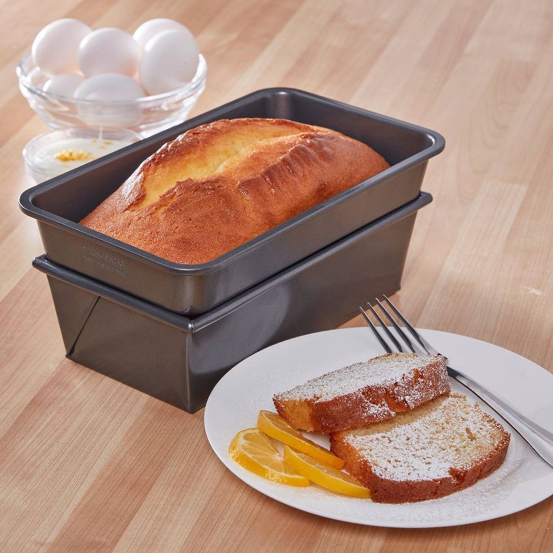 Fat Daddio's BP-SET Anodized Aluminum Bread Pan 2 Piece Set, 7.75 x 3.75 Inches