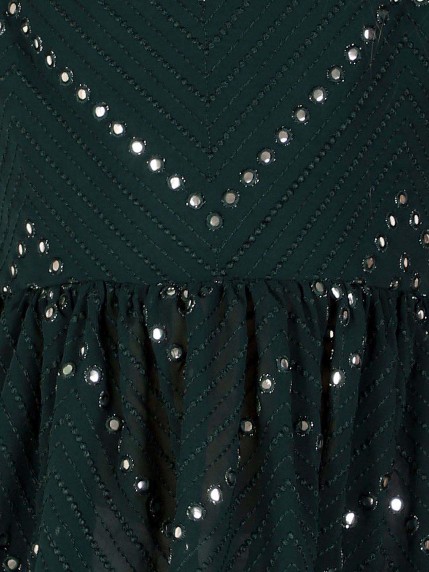 VASTRAMAY Girls Green Embroidery Clothing Sets