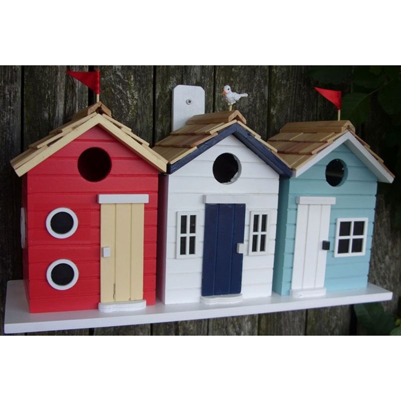Home Bazaar Brighton Beach Huts Outdoor Wooden Decorative Hanging Box Birdhouse