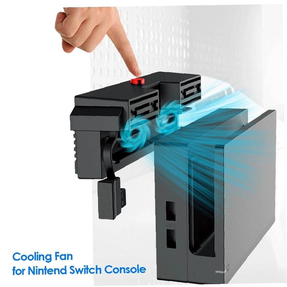 Compatible with Nintend Switch External Cooling Bracket with 2 Cooling Fans USB Power Supply Integrated Cable White