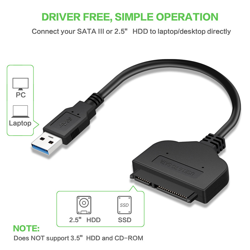 Stanstar 22Pin SATA to USB3.0 easy drive line USB3.0 to SATA 2.5 inch notebook hard drive easy drive line