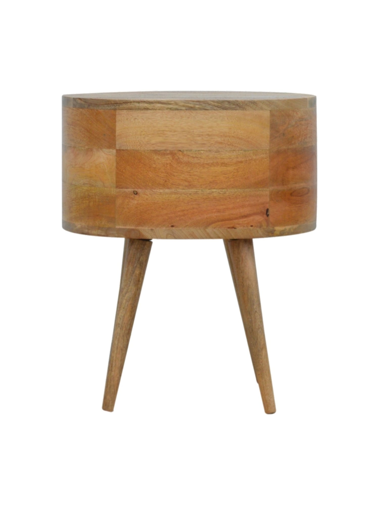 Artisan Furniture Solid Brown Mango Wood Rounded Side Table