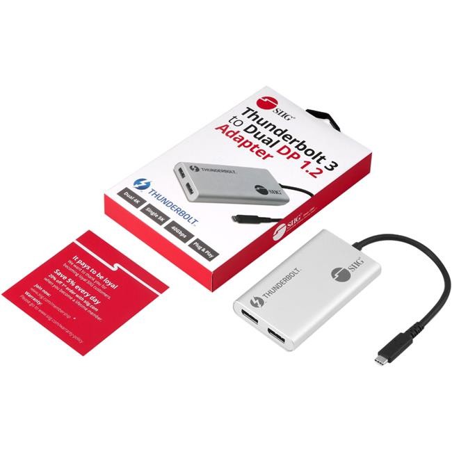 SIIG Thunderbolt 3 to Dual DP 1.2 Adapter JUTB0611S1