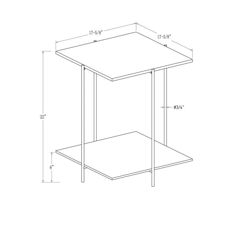 20" Dual Shelf Glam Square Side Cocktail Table Faux Marble/Gold - Saracina Home