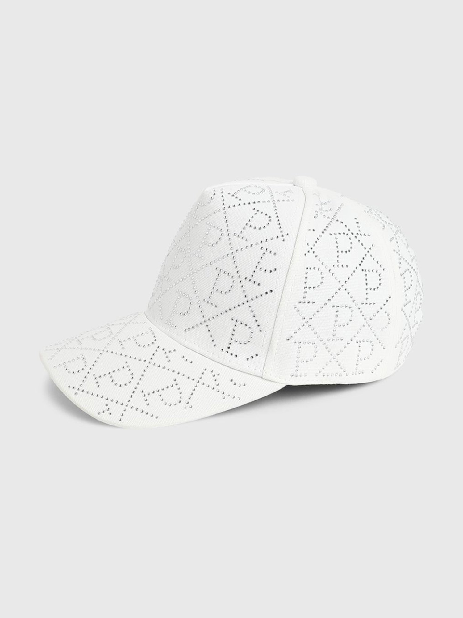 HauteSauce White Studded Alphabet Baseball Cap