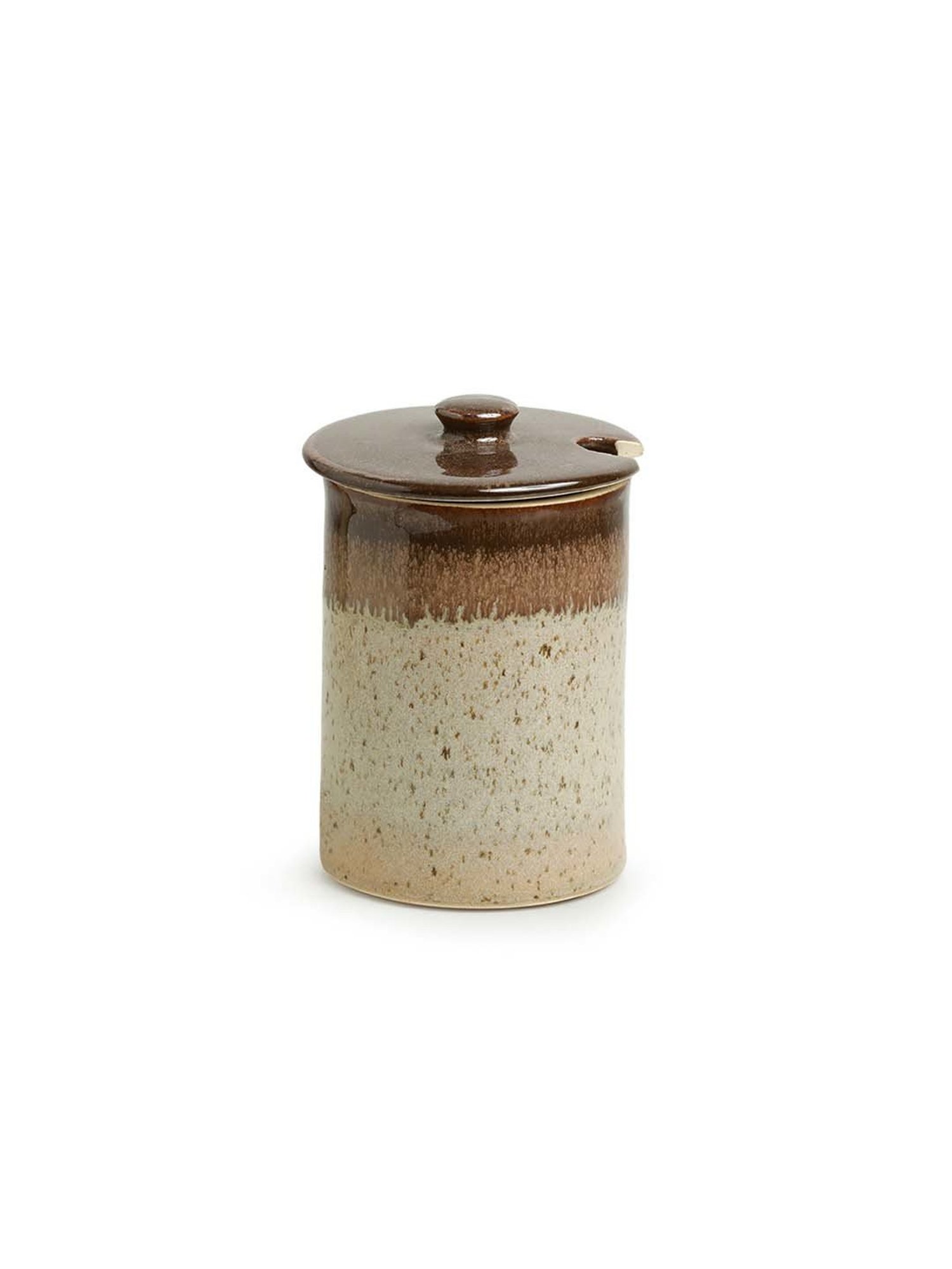 ExclusiveLane Refreshing Creams Studio Pottery Ceramic Pickle & Jam Jar With Spoon