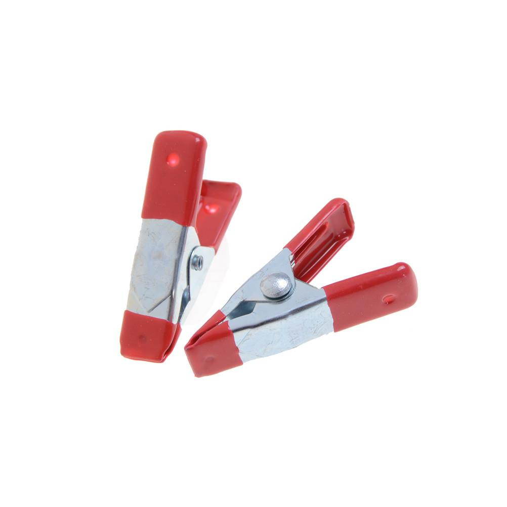 HOT 10pcs/lot 2" Mini Metal Heavy Duty Spring Clamps Clip Crocodile Clip Red Plastic Tips Tool Clips Grip Holder