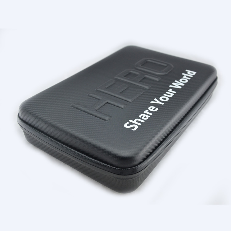 Carbon Fiber Style 13" Professional Extra Thick Anti-shock Waterproof EVA Protective Case for GoPro Hero 4/3+ /3/2/SJ4000/5000