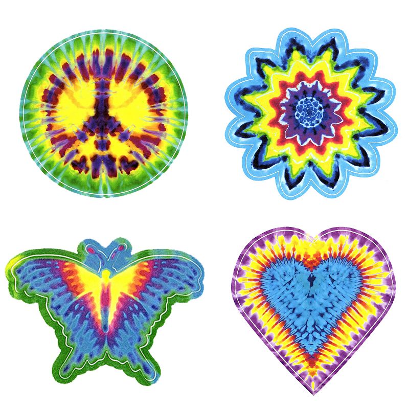 Tie Die Butterflies 12pc Self-Stick Wall Accent Stickers Set - Warner..