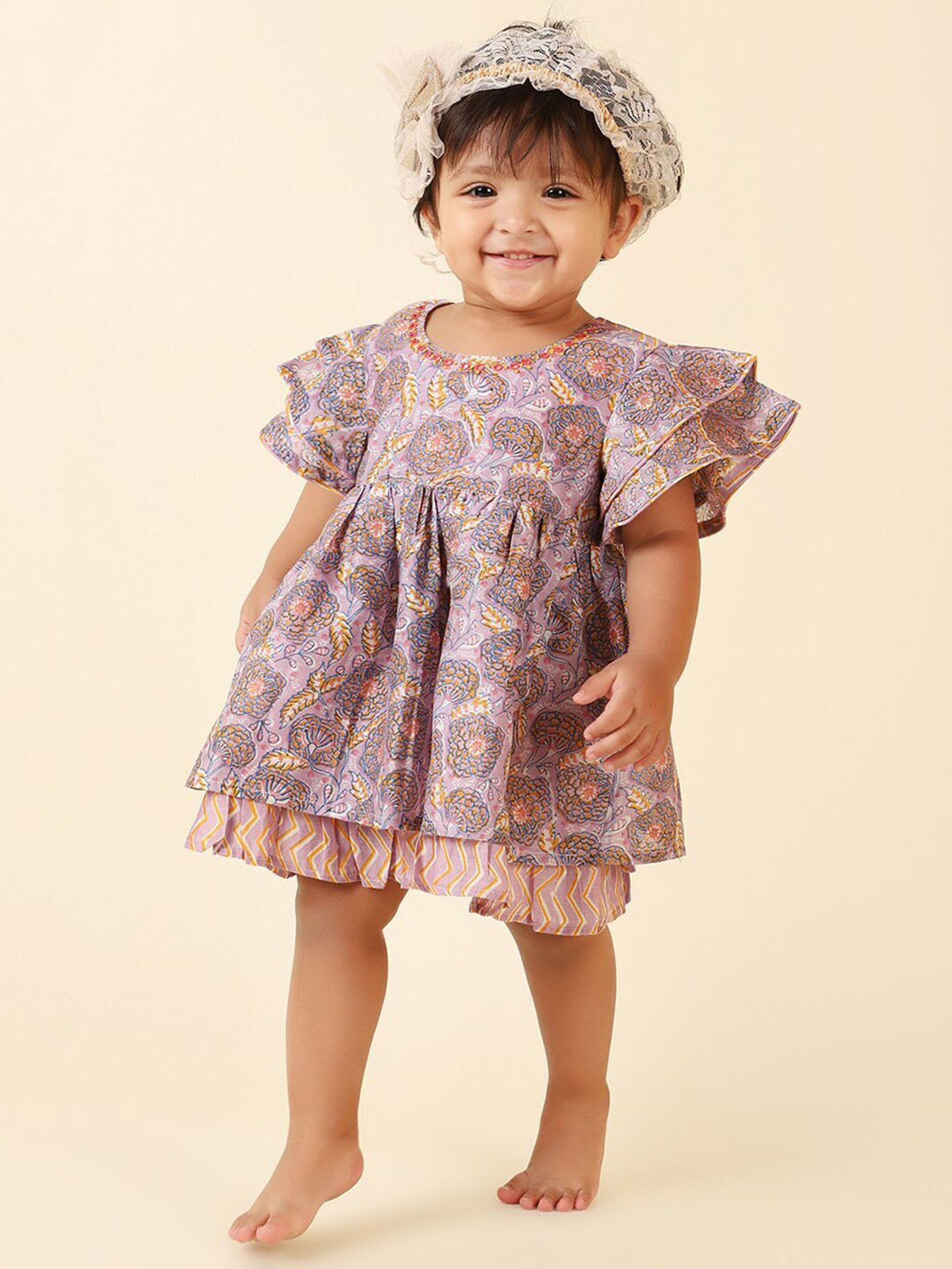 Ed-a-Mamma Baby Multicolor Printed Dress (Pack Of 2)