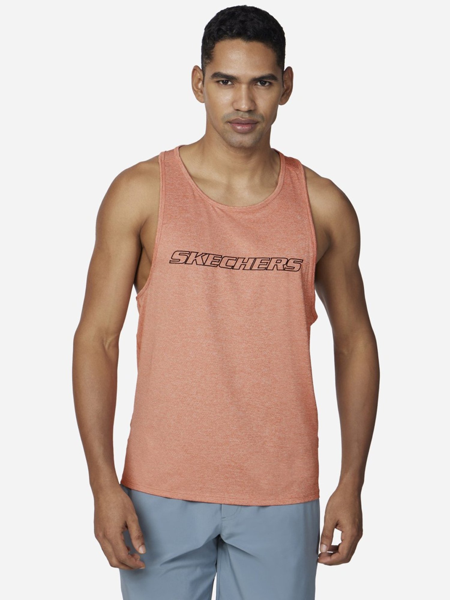 Skechers Red Regular Fit Printed Tank Tee