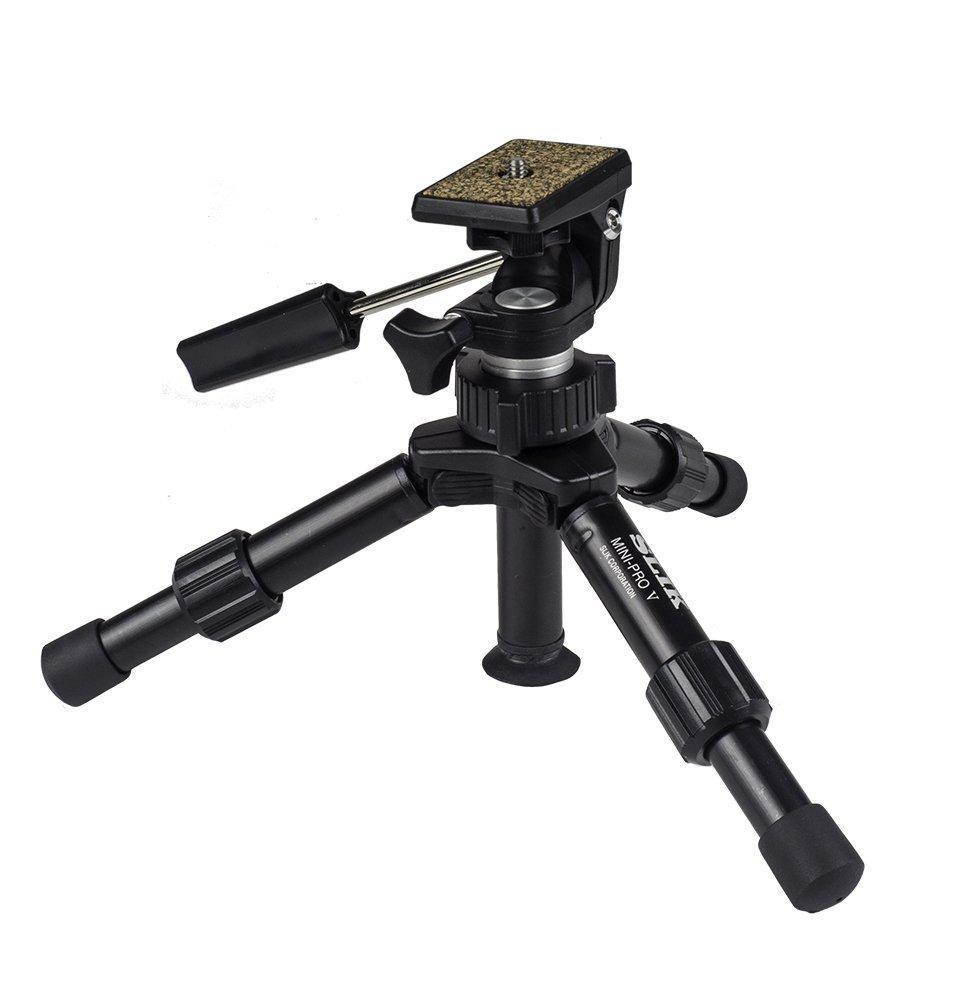 Slik Mini-Pro V Tripod with 2-Way Pan/Tilt Head - Supports 3.3 lb (1.5 kg)