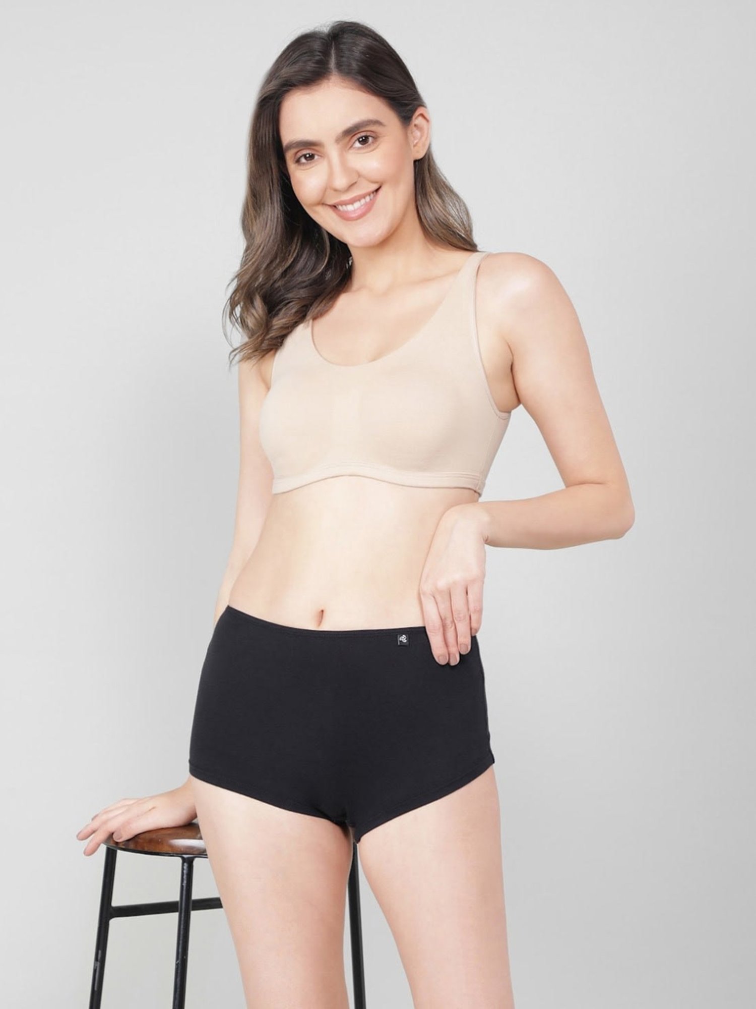 Jockey 1550 Women's Super Combed Cotton Elastane Slip On Crop Top With Stay Fresh Treatment