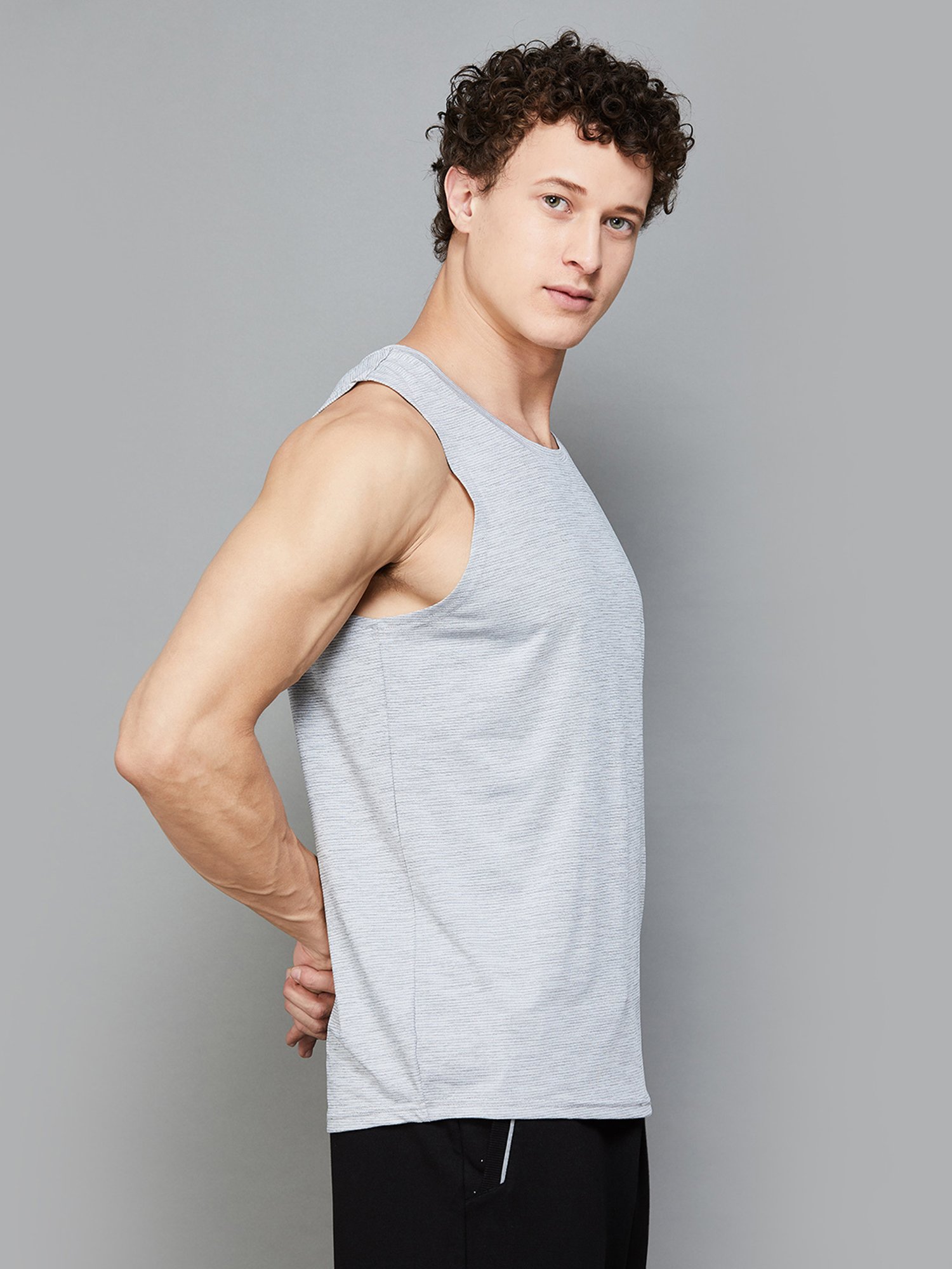 KAPPA Charcoal Regular Fit Sleeveless T-Shirt