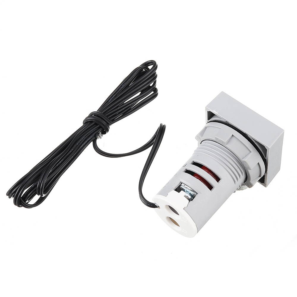 3pcs Crystal Film Square White LED Digital Thermometer Signal Light AC 50-380V 220V Temperature Meter Indicator Range -20-200 with 1m Sensor