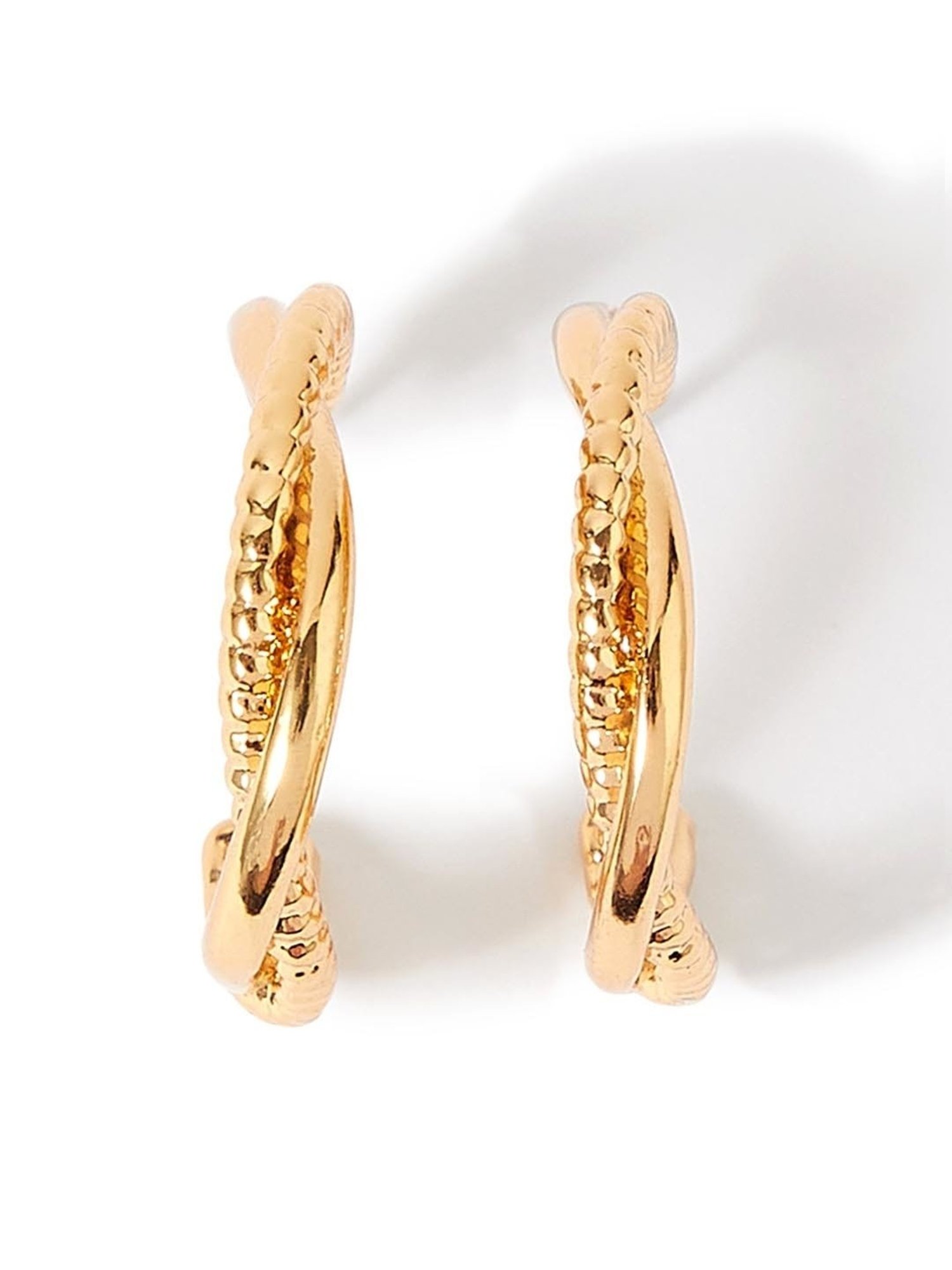 Accessorize London Super Classics Twist Golden Hoop Earrings