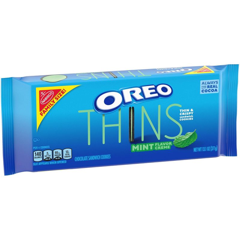 Oreo Thins Mint Flavor Creme Chocolate Sandwich Cookies - 13.1oz