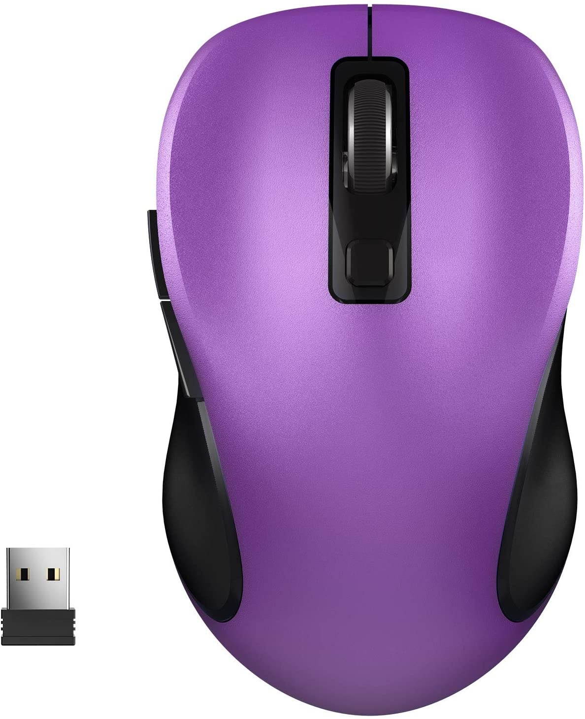 Wireless Mouse WISFOX 2.4G Wireless Optical Laptop Mouse with USB Nano Receiver 3 Adjustable DPI Levels and 6 Buttons Power On-Off Switch Mouse Wireless Ergonomic Mouse for Work Study Sport Fan