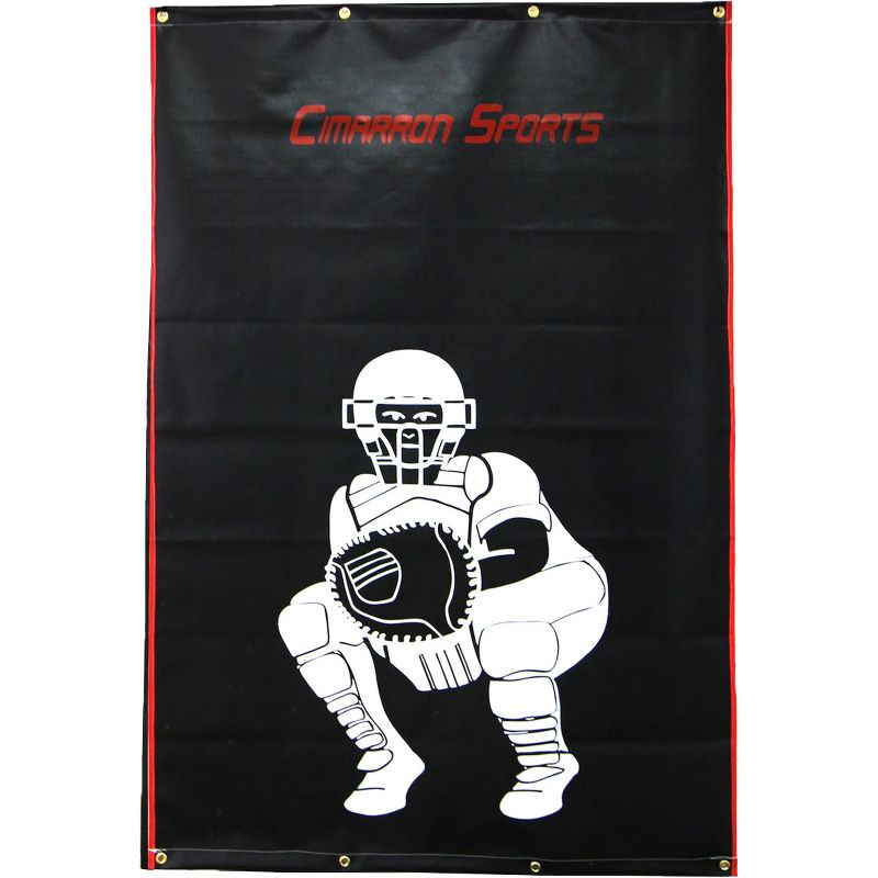Cimarron Sports 4 x 6 Foot Baseball Softball Pitcher Training Aid Practice Batting Cage Net Vinyl Backstop with Catcher Image, Backstop Only