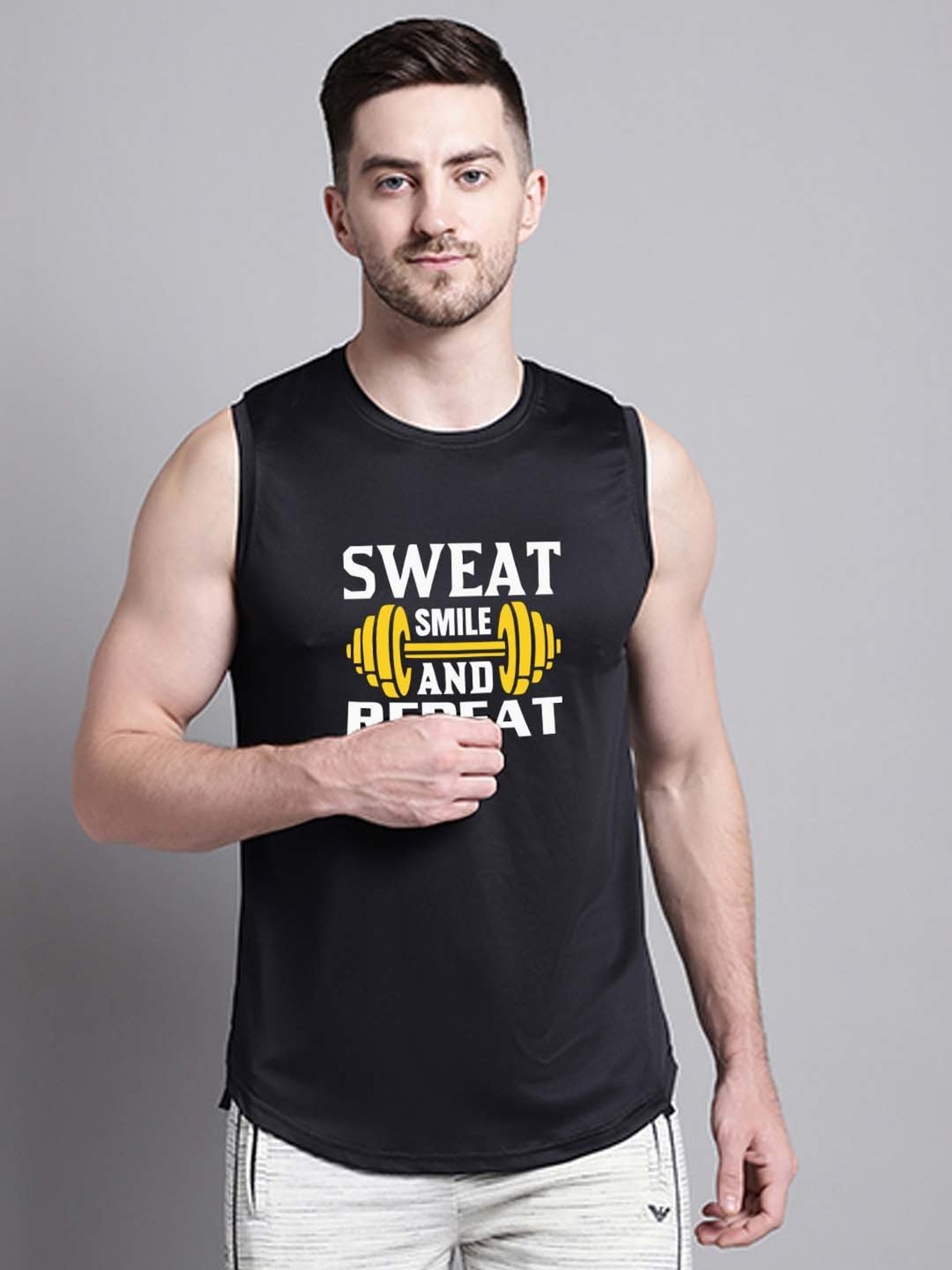 Friskers Black Regular Fit Graphic Sports T-Shirt