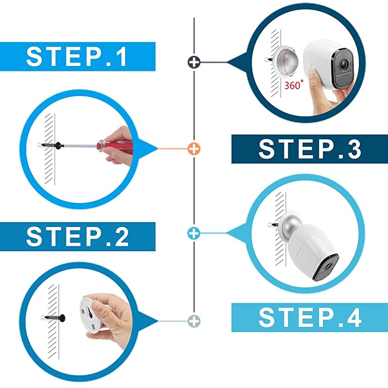 Magnetic Wall Mount Compatible with Arlo VMC3030/Pro/Pro 2 Security Camera,360 Degree Rotation Mounting Bracket (Incompatible with Arlo Ultra/Pro 3/Essential)