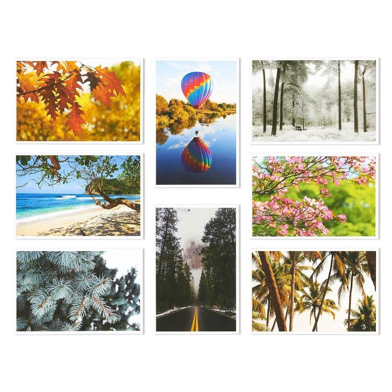 40 Pack Postcard Four Seasons Fall Autumn Winter Summer Spring Theme Self Mailer