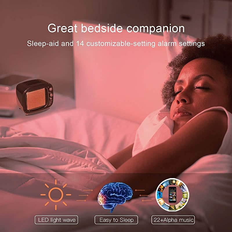 Tivoo Retro Bluetooth Speaker Pixel Art DIY Box RGB Programmable 16X16 LED Support Android amp iOS TFSD Card amp Aux 39X3X32 InchesBlack