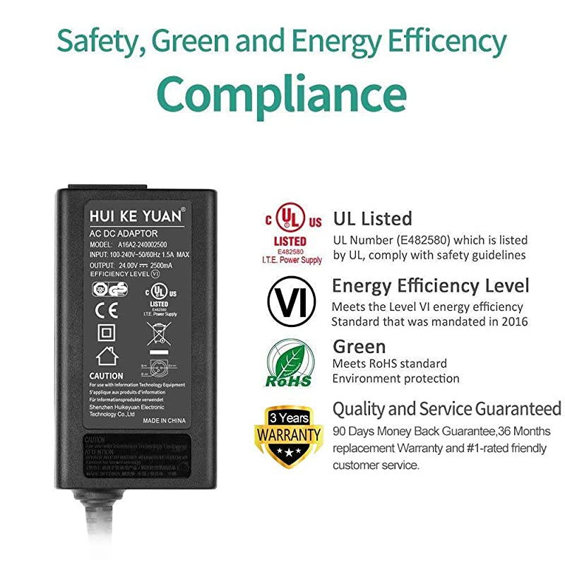 UL Listed 24V Epson C825343 Replacement AC Adapter For Epson PS180 PS170 PS150 PSA242 C32C825343 M159A M159B M235A M129C TMT88II TM Series T88III POS Printer DC Charger Power Supply Cord