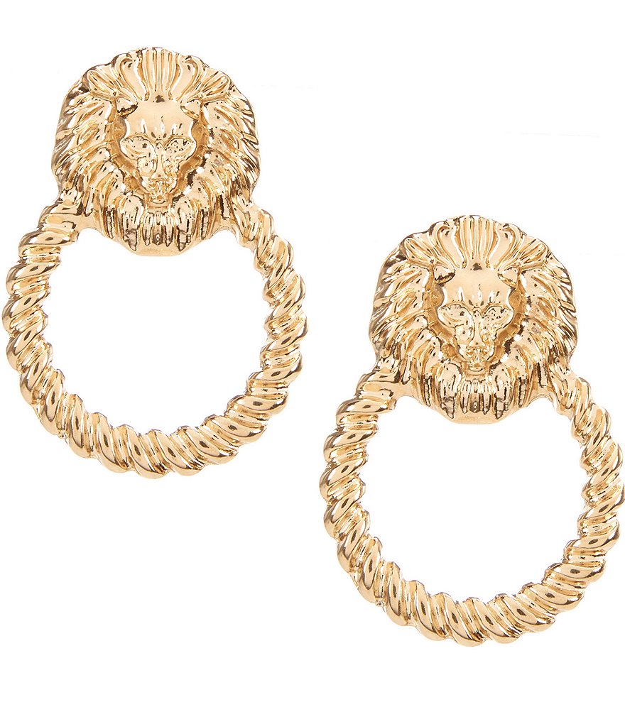 Natasha Accessories Lion Doorknocker Earrings