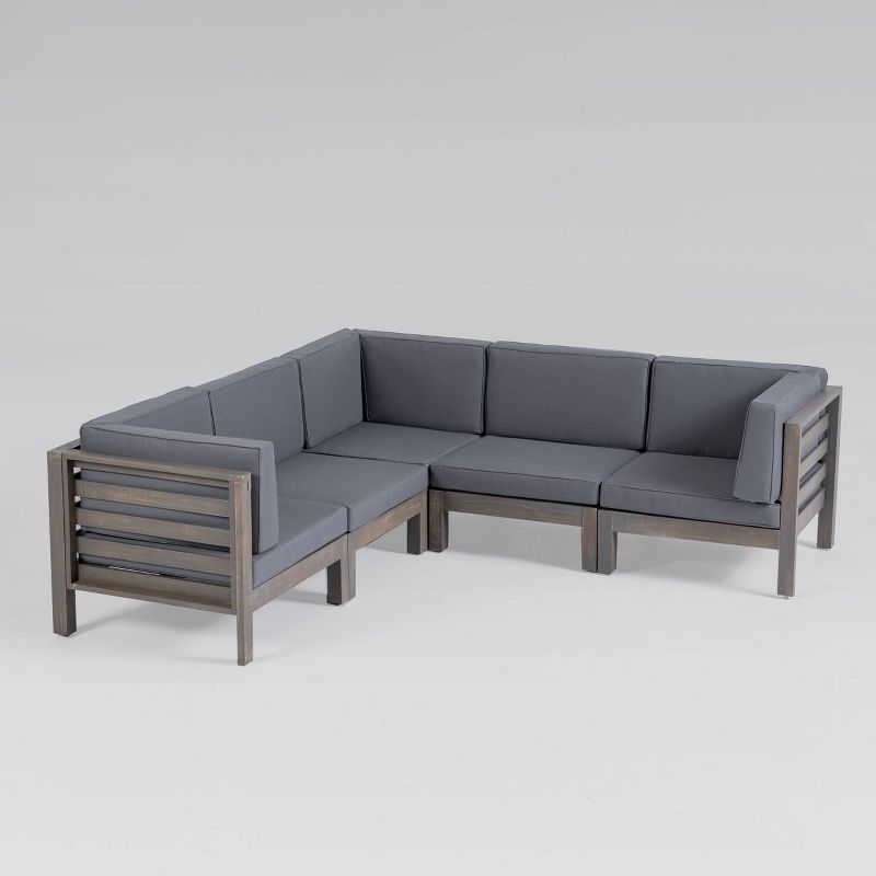 Draper 5pc Sectional Set with Sunbrella - Sage - Leisure Made