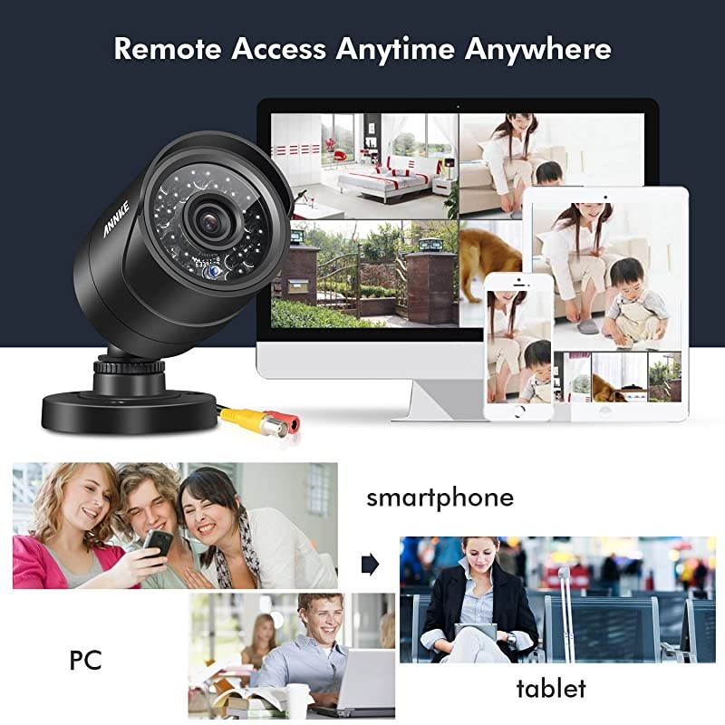 TVI Security Surveillance Camera 1 1080P 1920TVL with 85FT Super Night Vision IP66 Surveillance Weatherproof Bullet Camera Black