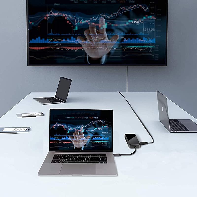 USB C Hub, MacBook Pro Adapter USB C Dongle,8 in 1 USB C to HDMI Multiport Adapter with 1000 Ethernet,4K USB C to HDMI,3 USB 3.0,SD/TF Card Reader,PD Charging for MacBook,and More