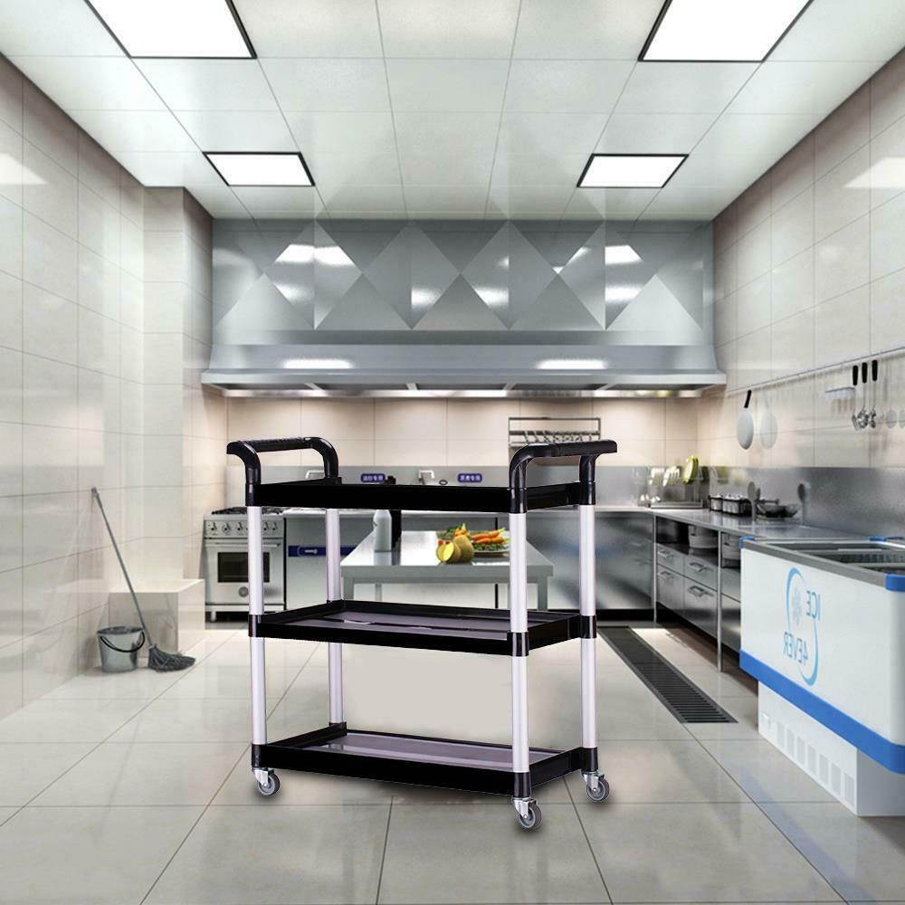 3-Shelf Rolling Service/Utility/Push Cart. 330 lbs Capacity 30.3 x 12 x 32"