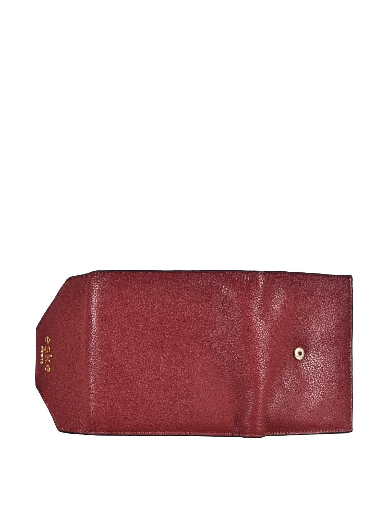 Eske Alaina  Magenta Solid Tri-Fold Wallet for Women