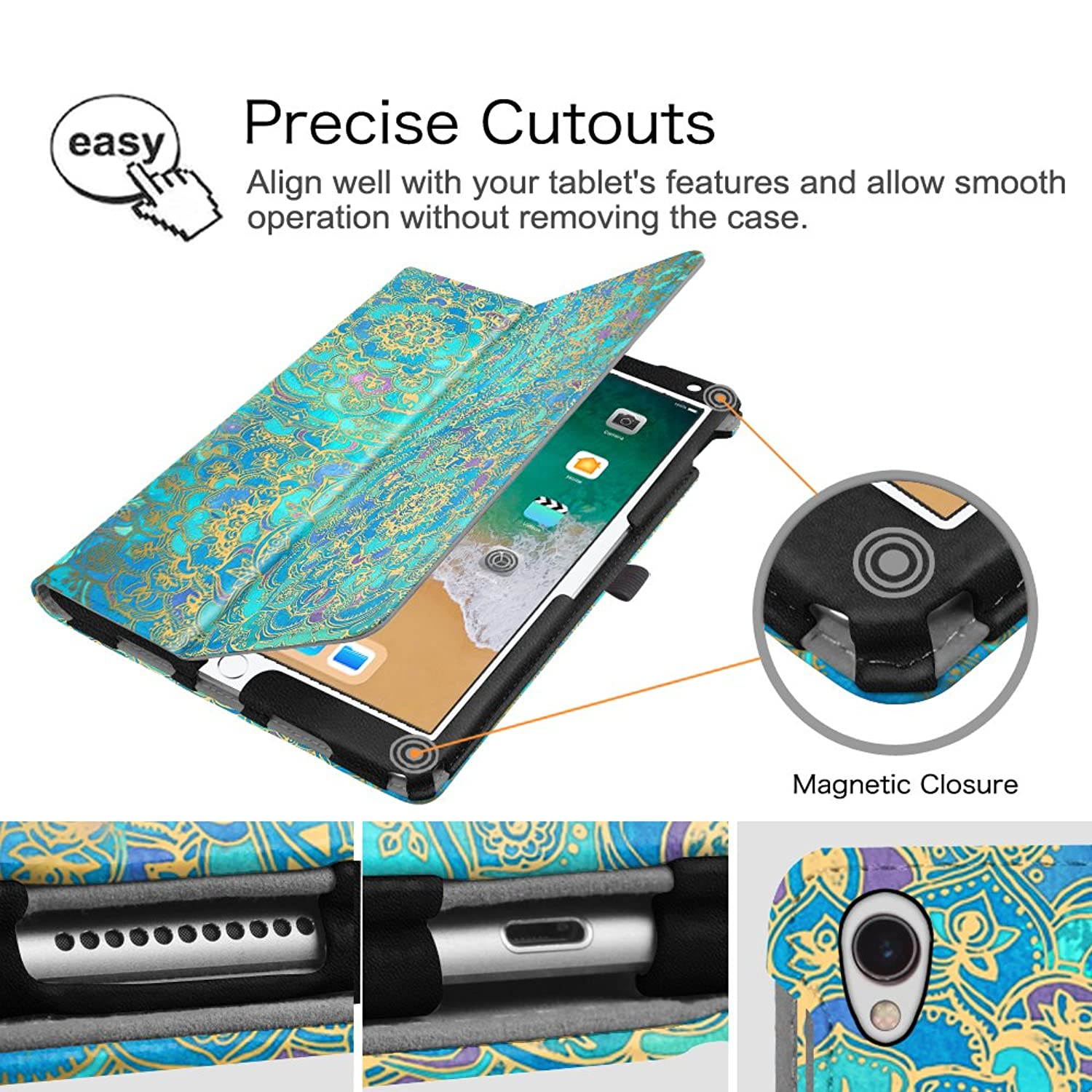 Fintie Folio Case for iPad Air (3rd Gen) 10.5" 2019 / iPad Pro 10.5" 2017 - [Corner Protection] Premium PU Leather Smart Folio Cover with Pencil Holder, Auto Sleep/Wake, Shades of Blue