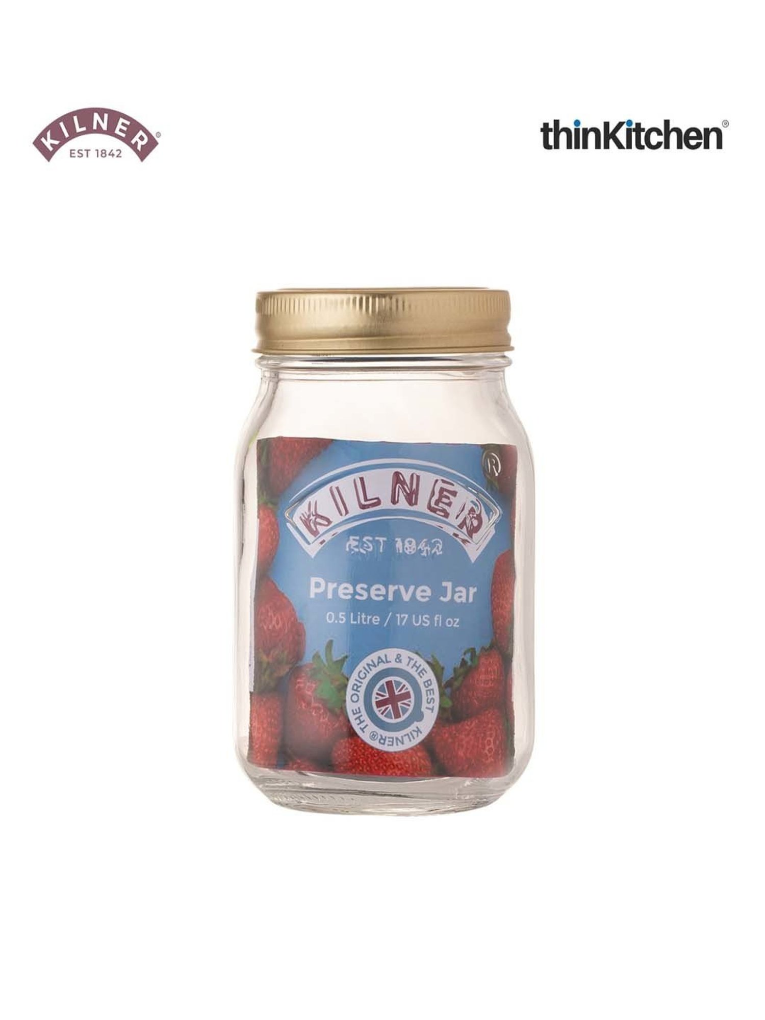 Kilner Transparent Glass Preserve Jars (0.5 L) - Set of 3