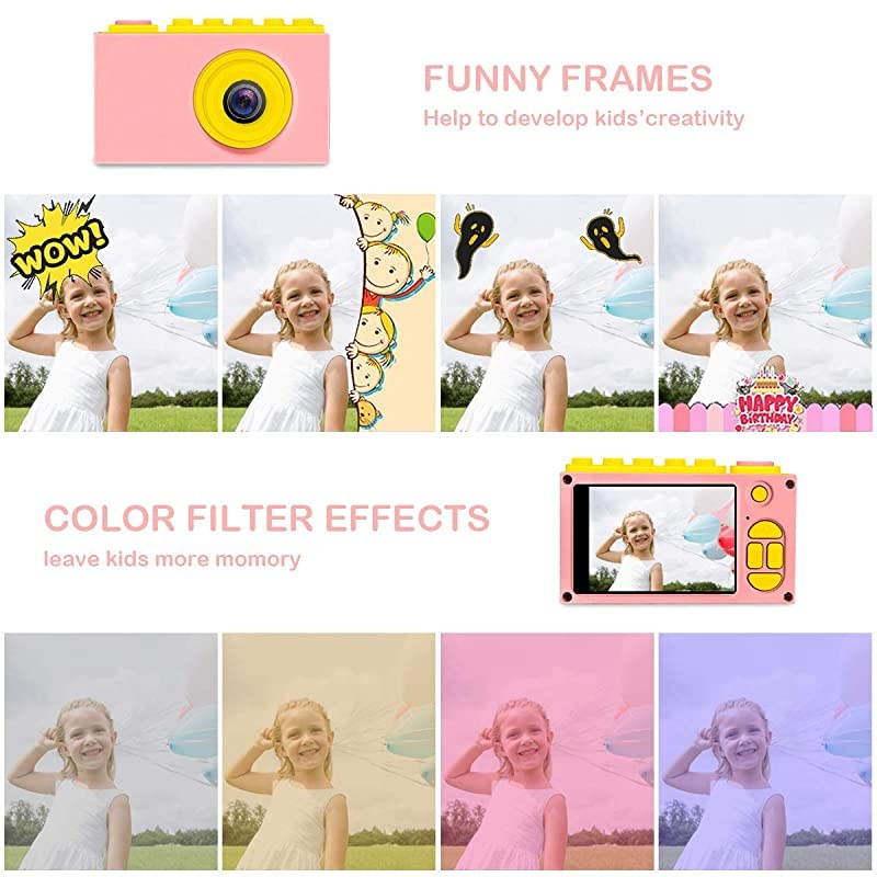 Digital Cameras for Boys Girls HD 1080P Video Camera for Children Selfie Camera Toy Cameras Mini Child Camcorder for Age 6+ Boys/Girls Pink