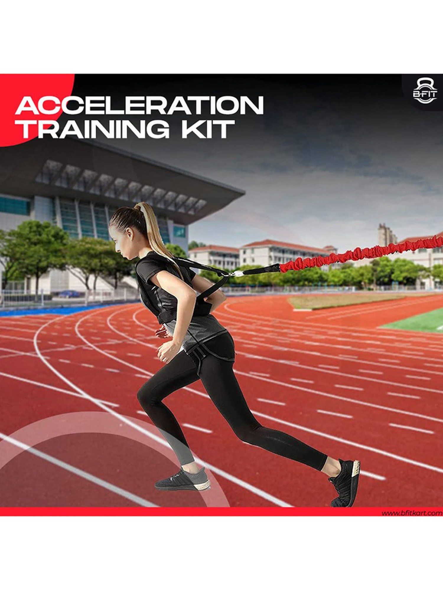 B Fit Resistance Trainer Acceleration Speed Cord (Black)