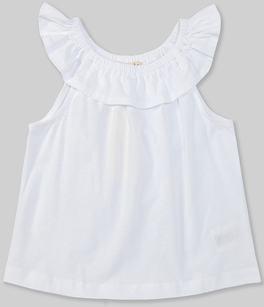 Copper Key Little Girls 2T-6X Ruffle Neck Top