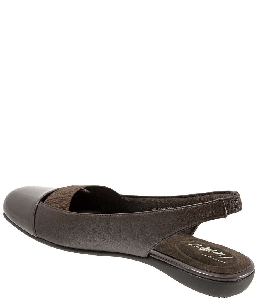 Trotters Sarina Square Cap-Toe Slingback Flats