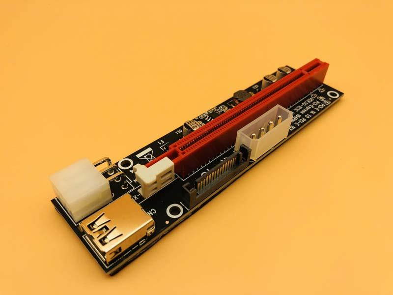 12PCS 3 in 1 4pin 6pin SATA PCI E Express 1x 4x 8x 16x Extender USB 3.0  Black PCI E Riser Adapter Card For Bitcoin Miner Mining