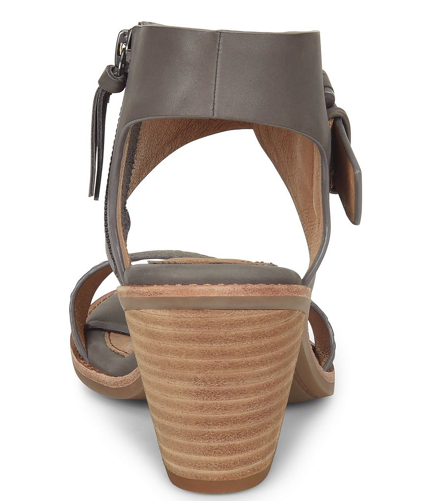 Sofft Menaka Snake Print Leather Accent Block Heel Sandals