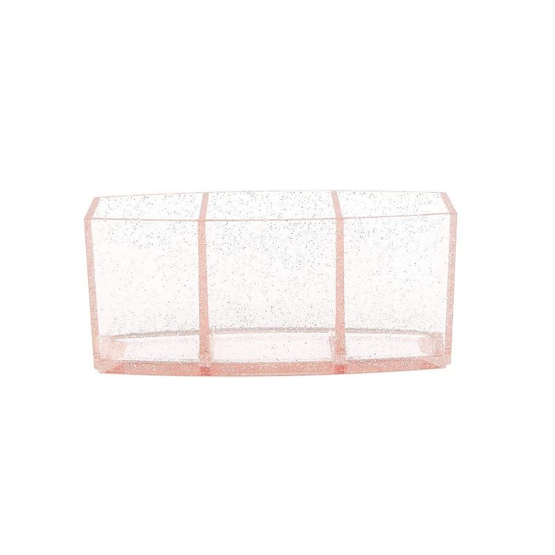 Glamlily 2 Pack Pink Glitter Makeup Brush Holder Cosmetic Organizer Storage (7.5 x 3.2 x 2.8 In)
