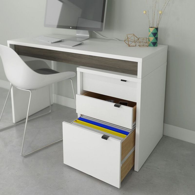 Chrono Reversible Desk Panel Bark Gray/White - Nexera