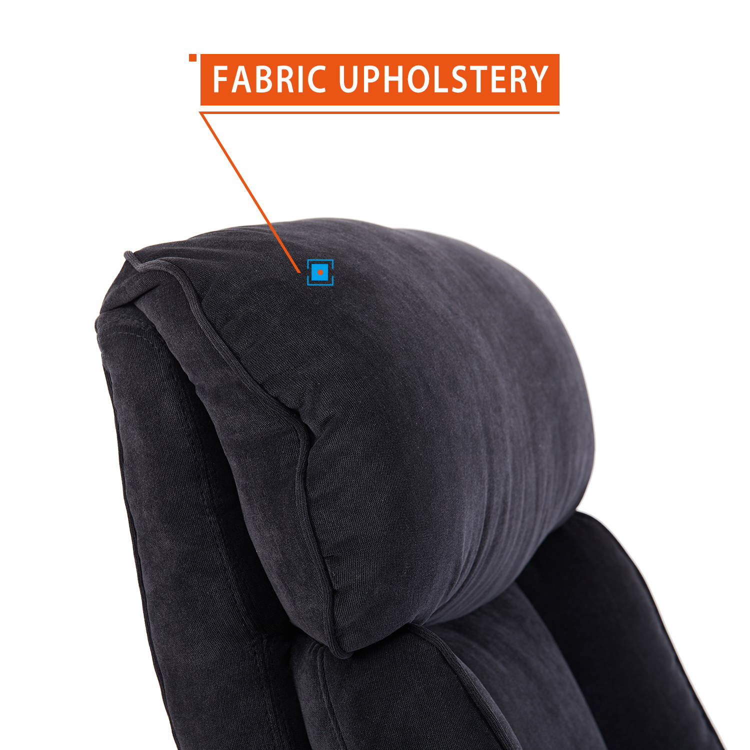 Office Chair Gaming Chair, Ergonomic Big Chair 400lbs Upholstered Swivel Adjustable Height Thick Padding Headrest, Black